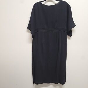 Closet London Maternity Black Ribbed Midi Dress US 12 Kimono Sleeve Tie Back